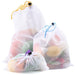 Reusable Fruit Vegetable Net Bags Washable Kitchen Storage Mesh Bags