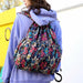 Vinatge Fashion Drawstring Backpacks Women Ethnic Style Waterproof Nylon Backpacks