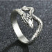 Men Women Punk Gothic Snake Dragon Silver Plated Rings Adjustable Vintage Jewelry