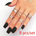 Retro Punk Hip Hop Cross Ring Chain Link Adjustable Ring Men Women Gothic Jewelry