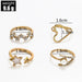 Vintage Bohemian Rings Set Heart Butterfly Gold Crystal Geometric Women Finger Rings