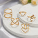 Vintage Bohemian Rings Set Heart Butterfly Gold Crystal Geometric Women Finger Rings