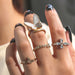 Vintage Bohemian Rings Set Heart Butterfly Gold Crystal Geometric Women Finger Rings