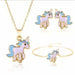 Women Fashion Jewelry Necklace Earrings Bracelet Ring Jewelry Set
