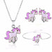 Women Fashion Jewelry Necklace Earrings Bracelet Ring Jewelry Set