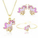 Women Fashion Jewelry Necklace Earrings Bracelet Ring Jewelry Set