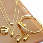 Women Fashion Jewelry Necklace Earrings Bracelet Ring Jewelry Set