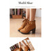 Women Pumps Boots High Quality Lace-Up European PU High Heels Boots