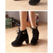Women Pumps Boots High Quality Lace-Up European PU High Heels Boots