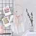 Dream Catcher Feather Ornaments Lace Ribbons Feathers Wrapped Lights Room Decor