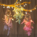 Dream Catcher Feather Ornaments Lace Ribbons Feathers Wrapped Lights Room Decor