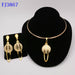 Women Wedding Beads Jewelry Set Gold Fashion Gold Color Bridal Set