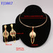 Women Wedding Beads Jewelry Set Gold Fashion Gold Color Bridal Set