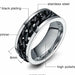 8MM Titanium Steel Rotating Chain Ring Punk Style Unisesx Ring Jewelry