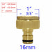 1/2" 3/4" 1" Thread Brass Garden Watering Quick Connector Adapter Copper Hose