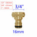 1/2" 3/4" 1" Thread Brass Garden Watering Quick Connector Adapter Copper Hose