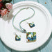 Fashion Jewelry Set Leather Chain Enamel Shell Necklace Earrings Bracelet Jewelry Sets