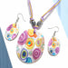 Fashion Jewelry Set Leather Chain Enamel Shell Necklace Earrings Bracelet Jewelry Sets