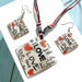 Fashion Jewelry Set Leather Chain Enamel Shell Necklace Earrings Bracelet Jewelry Sets