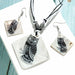 Fashion Jewelry Set Leather Chain Enamel Shell Necklace Earrings Bracelet Jewelry Sets