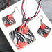 Fashion Jewelry Set Leather Chain Enamel Shell Necklace Earrings Bracelet Jewelry Sets