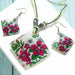 Fashion Jewelry Set Leather Chain Enamel Shell Necklace Earrings Bracelet Jewelry Sets