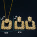 Fashion Statement Geometric Earrings Necklace Set Women Modern Fashion Jewelry