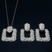 Fashion Statement Geometric Earrings Necklace Set Women Modern Fashion Jewelry