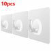 20/10 Pcs Hooks Transparent Strong Self Adhesive Suction Wall Hanger Hooks
