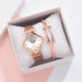 Women Square Watch Magnet Buckle Gradient Color Wristwatches