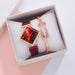 Women Square Watch Magnet Buckle Gradient Color Wristwatches