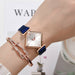 Women Square Watch Magnet Buckle Gradient Color Wristwatches