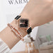 Women Square Watch Magnet Buckle Gradient Color Wristwatches