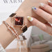 Women Square Watch Magnet Buckle Gradient Color Wristwatches