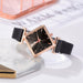 Women Square Watch Magnet Buckle Gradient Color Wristwatches
