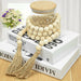 Wooden Home Decoration Handmade Garland Jute Rustic Tassel Wood Bead Garlands