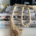 Wooden Home Decoration Handmade Garland Jute Rustic Tassel Wood Bead Garlands