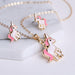 Women Fashion Jewelry Necklace Earrings Bracelet Ring Jewelry Set