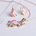 Women Fashion Jewelry Necklace Earrings Bracelet Ring Jewelry Set
