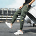 Men's Side Pockets Ribbons Cargo Harem Pants Joggers Streetwear Trouser Pants