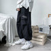 Men's Side Pockets Ribbons Cargo Harem Pants Joggers Streetwear Trouser Pants