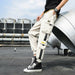 Men's Side Pockets Ribbons Cargo Harem Pants Joggers Streetwear Trouser Pants
