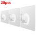 20/10 Pcs Hooks Transparent Strong Self Adhesive Suction Wall Hanger Hooks