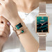 Fashion Square Ladies Watch Bracelet Set Rose Gold Mesh Luxury Women Watches