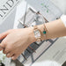 Fashion Square Ladies Watch Bracelet Set Rose Gold Mesh Luxury Women Watches