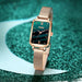Fashion Square Ladies Watch Bracelet Set Rose Gold Mesh Luxury Women Watches