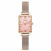 Fashion Square Ladies Watch Bracelet Set Rose Gold Mesh Luxury Women Watches