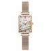 Fashion Square Ladies Watch Bracelet Set Rose Gold Mesh Luxury Women Watches