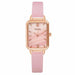 Fashion Square Ladies Watch Bracelet Set Rose Gold Mesh Luxury Women Watches