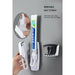 Automatic Toothpaste Dispenser Wall Mount Dust-Proof Wall Mount Toothbrush Holder Squeezer